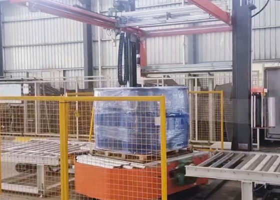 Two-Nozzles 200L Fully Automatic Ex-Proof Chemical Liquid Filling Palletizing Wrapping Line