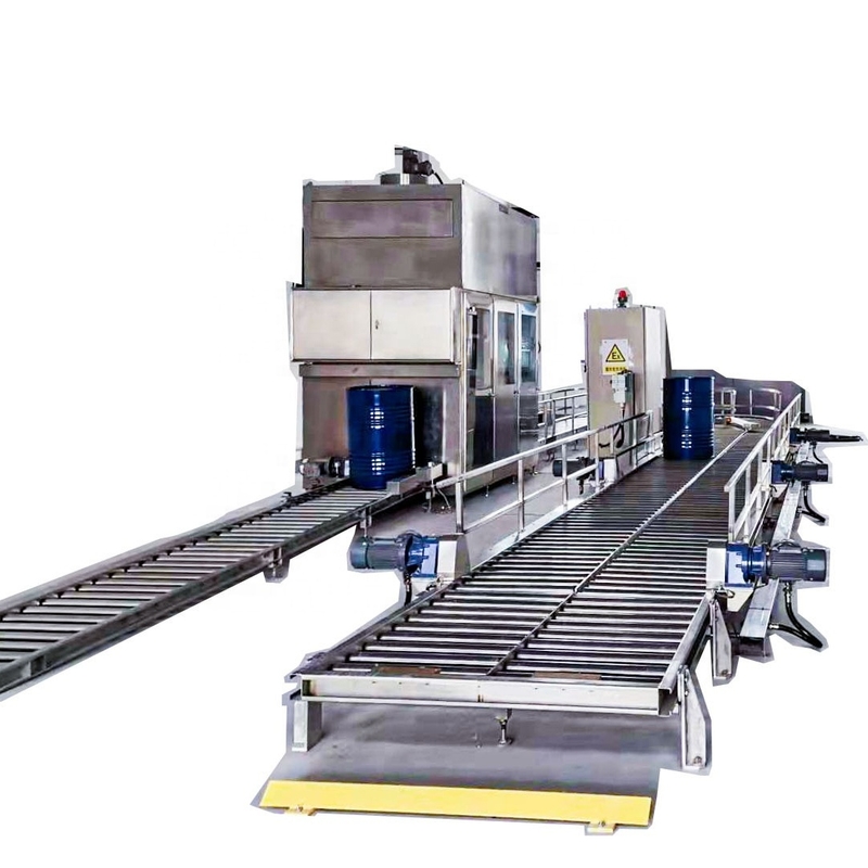 200L 1-nozzle Drum Fully Automatic Lubricant Oil Chemical Liquid Filling Capping Palletizing Machine Filler